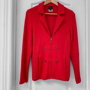 Tribal - Red Longsleeve Military Style Ribbed Sweater